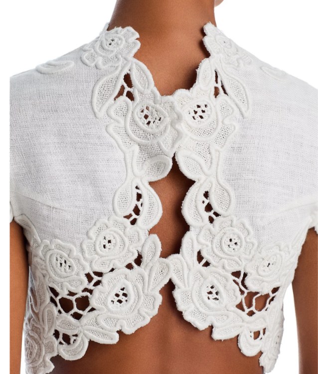 Cult Gaia Filippa Embroidered Crop Top MSRP $598