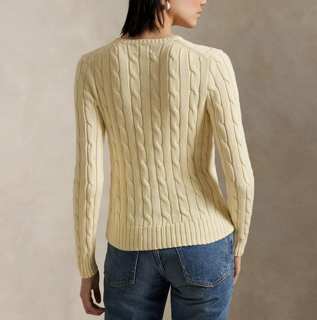 Polo Ralph Lauren Women's Cable-Knit Cotton Crewneck Sweater MSRP $148