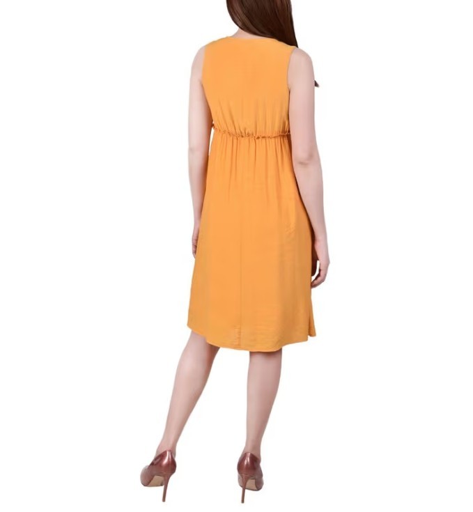 NY Collection Petite Crochet Neckline Empire Dress MSRP $55