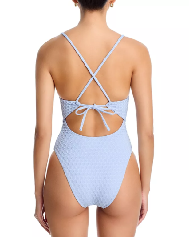 AQUA Textured One Piece Swimsuit MSRP $108