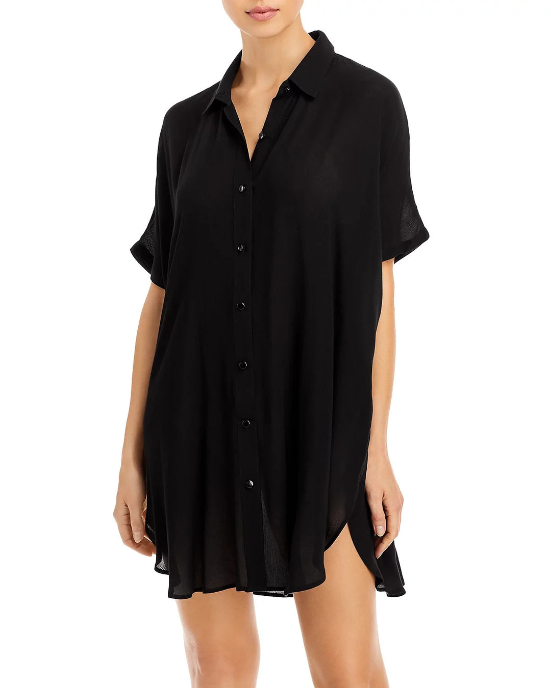 AQUA Swim Button-Down Swim Cover Up Tunic MSRP $88