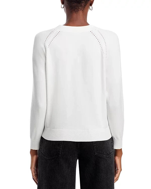 Sioni V Neck Bow Button Sweater MSRP $128