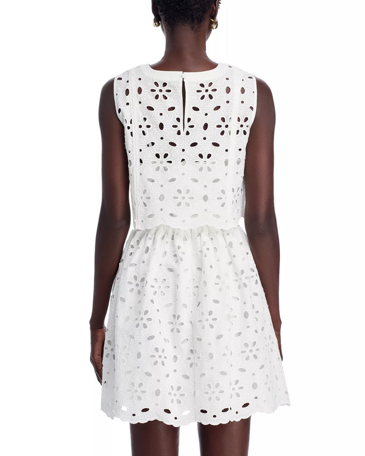 MILLY Nicolette Sleeveless Floral Eyelet Dress $395