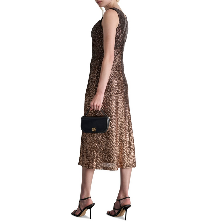 DKNY Womens Sequined Cocktail and Party Dress MSRP $179