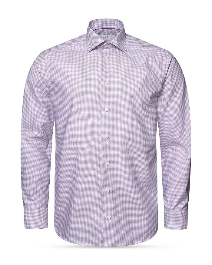 Eton Slim Fit Micro Check Dress Shirt MSRP $280