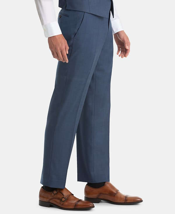 Lauren Ralph Lauren Men's UltraFlex Classic-Fit Blue Wool Pants MSRP $175