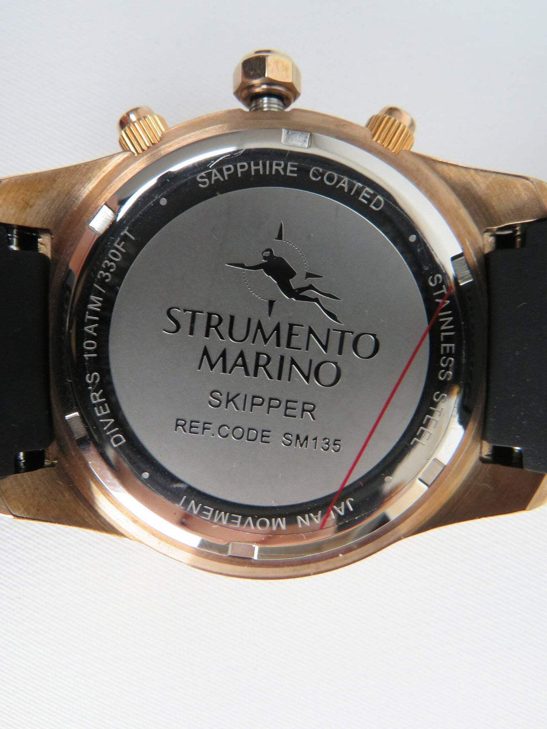 Strumento Marino Men's Skipper  Black Silicone Strap Watch 44mm WH 482