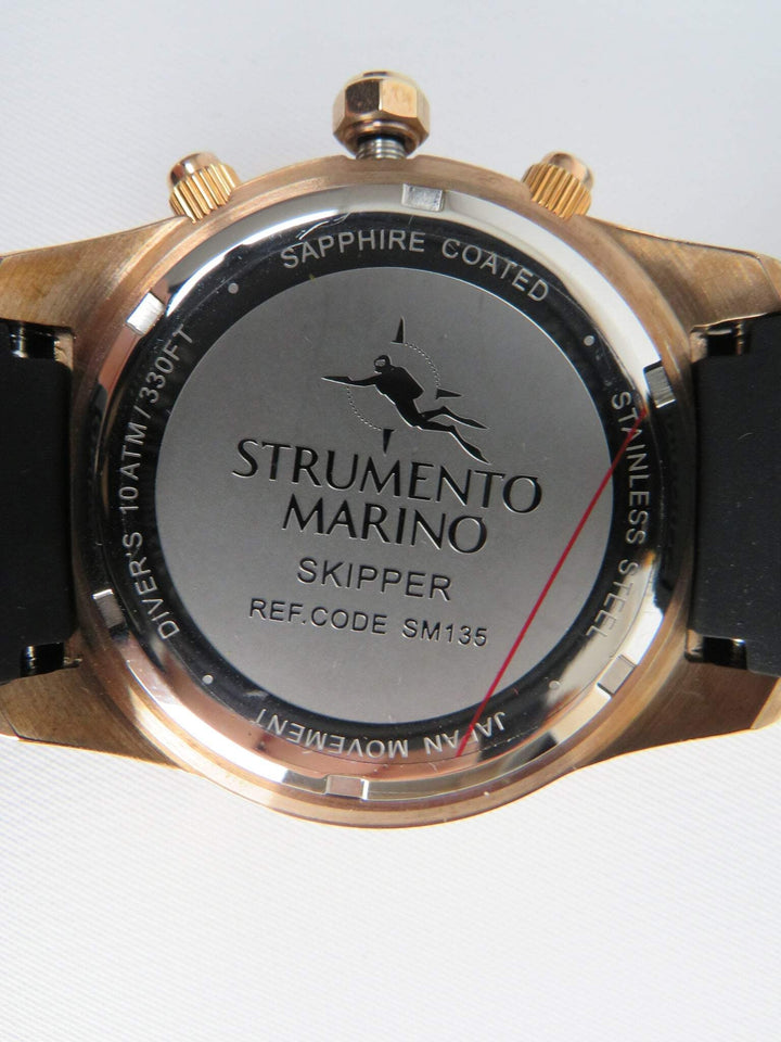 Strumento Marino Men's Skipper  Black Silicone Strap Watch 44mm WH 482