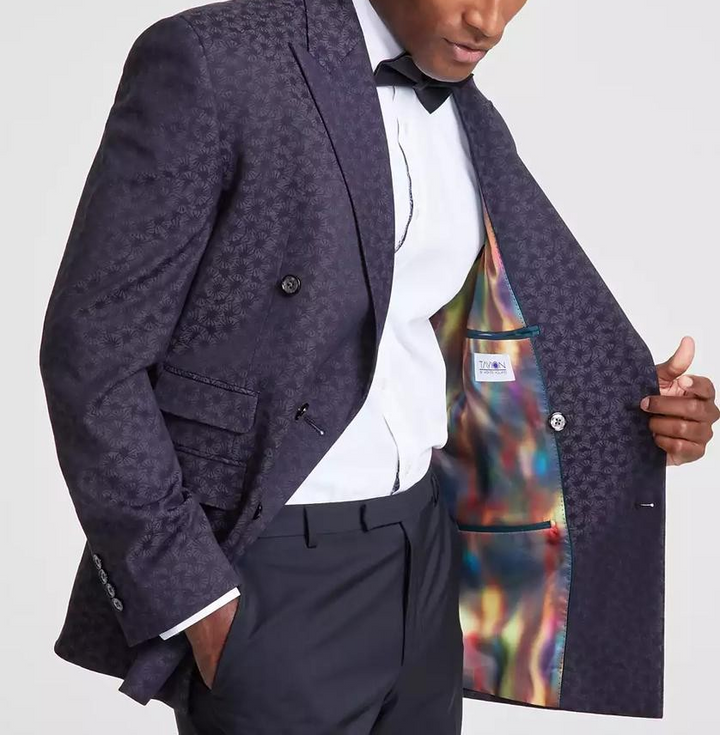 Tayion Collection Men's Classic-Fit Jacquard Dinner Jacket MSRP $360