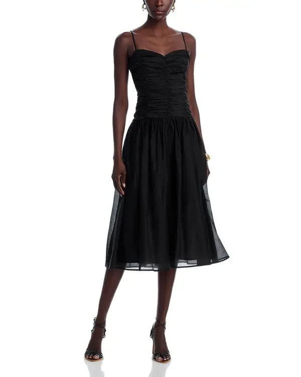 AQUA Ruched Maxi Dress MSRP $118