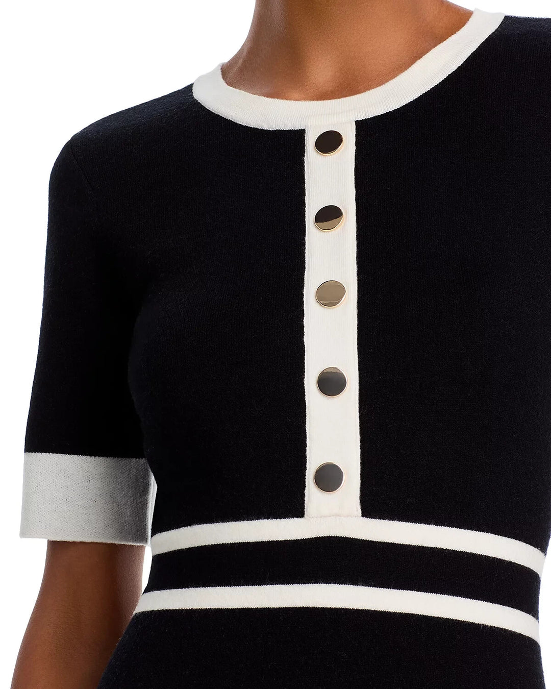 T Tahari Elbow Sleeve Round Neck Dress MSRP $118