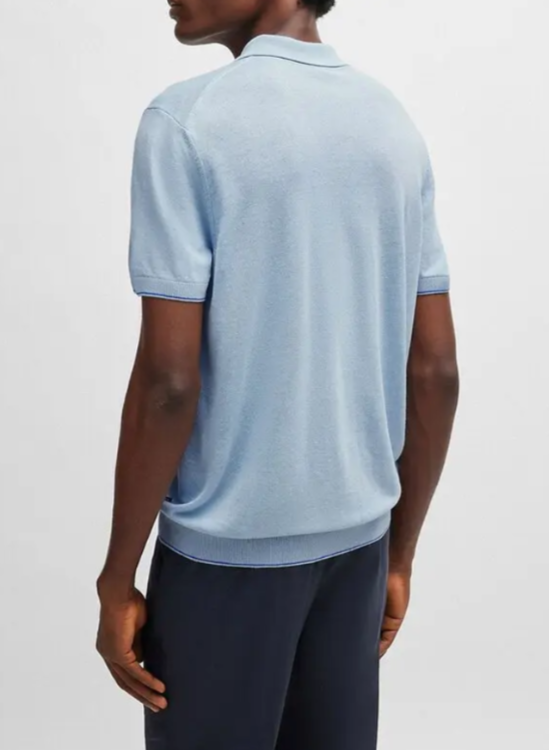 BOSS Trieste Tipped Quarter Zip Polo Shirt MSRP $198