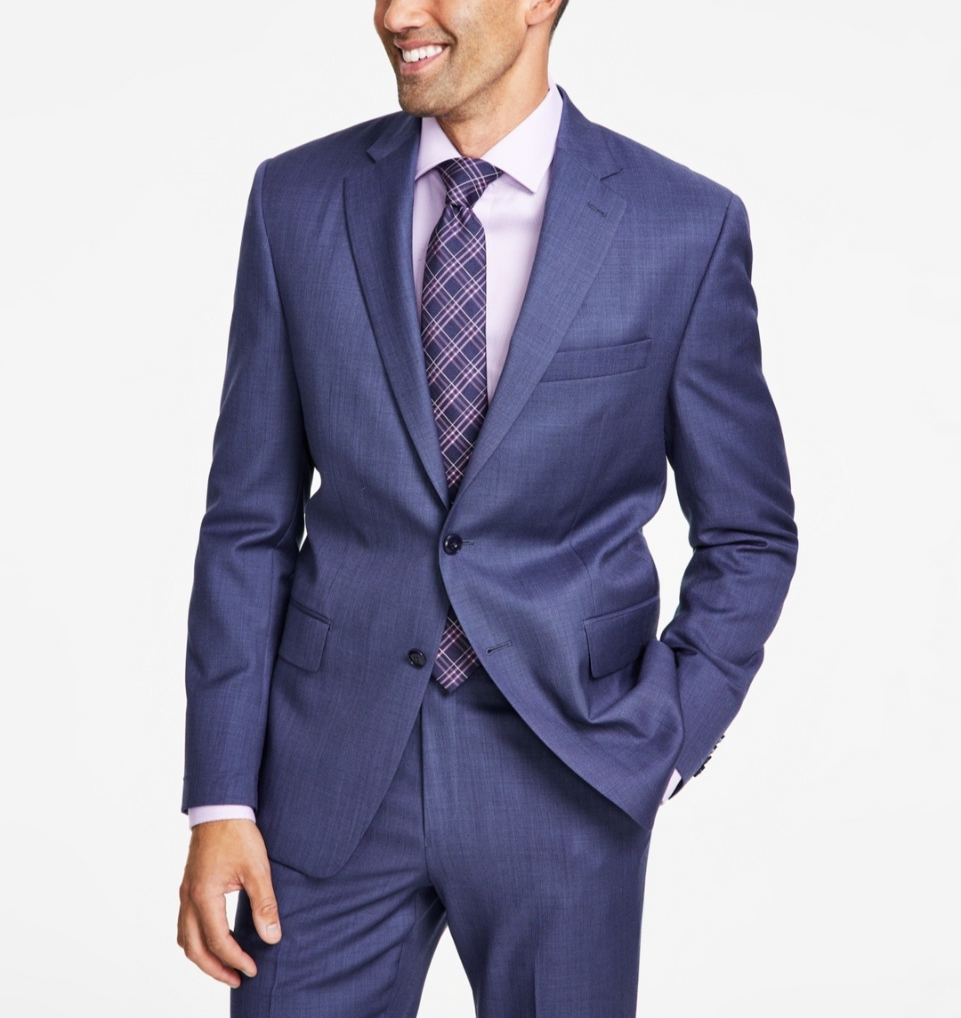 Michael Kors Classic-Fit Wool-Blend Stretch Solid Suit Jacket MSRP $450