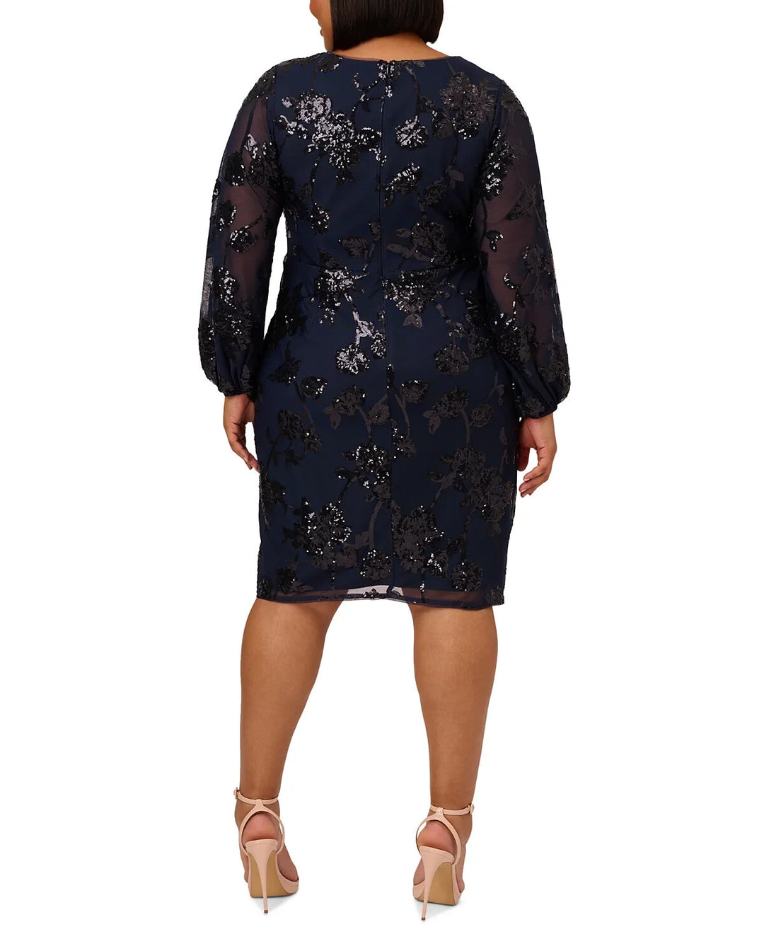 Adrianna Papell Plus Size Floral-Sequined Sheath Dress MSRP $249