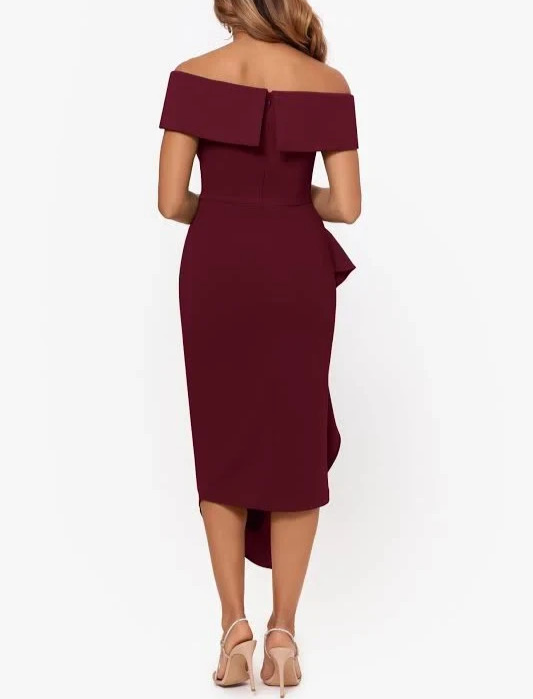 Betsy & Adam Off-The-Shoulder Ruffle Dress MSRP $239