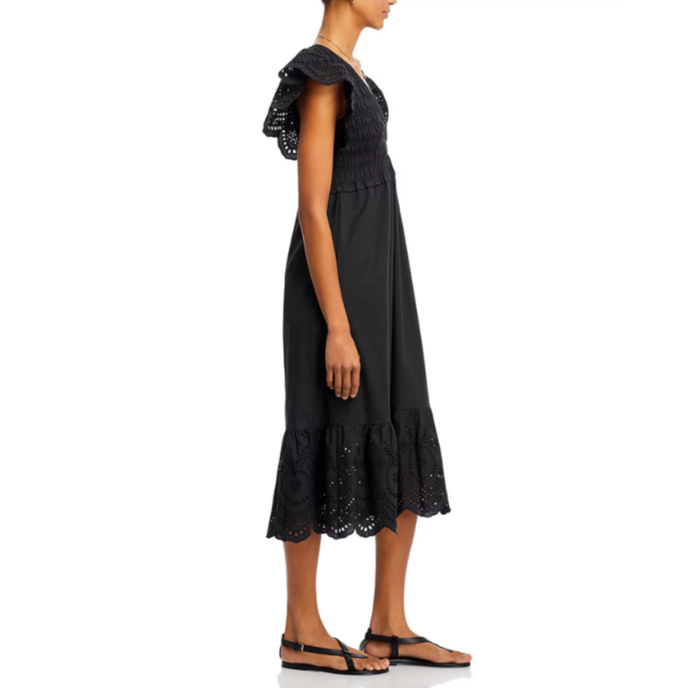 Rails Clementine Eyelet Trim Midi Dress MSRP $268