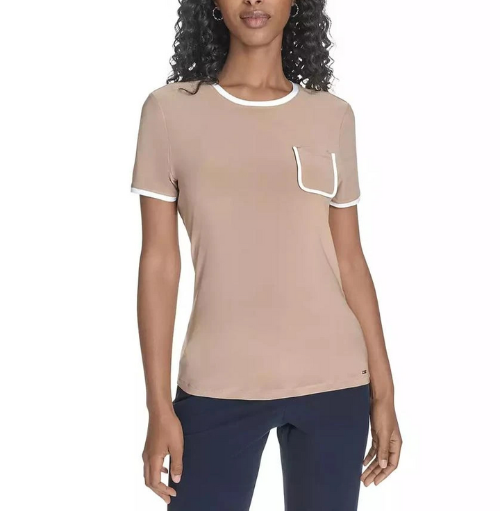 Tommy Hilfiger Women's Short-Sleeve Crewneck Pocket Tee MSRP $49