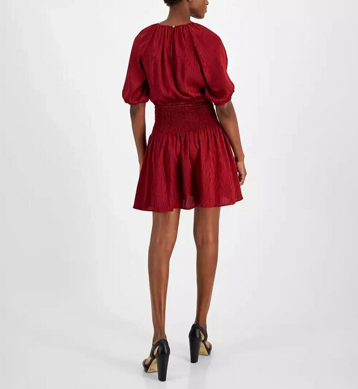 MICHAEL Michael Kors Satin Smocked Mini Dress MSRP $165