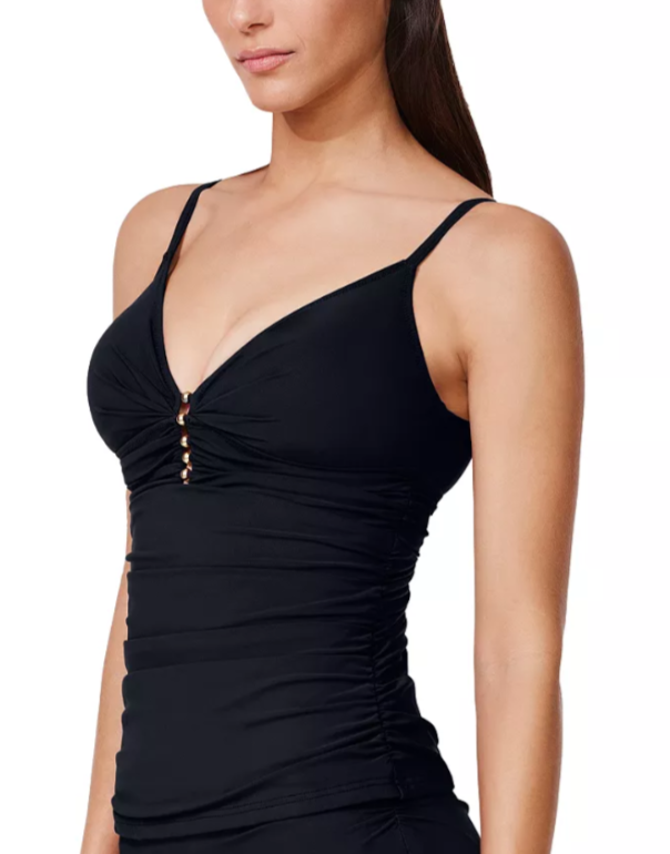 Profile by Gottex Beaded V Neck Tankini Top MSRP $108