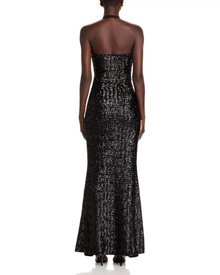 Chiara Boni La Petite Robe Ryushi Sequined Halter Gown MSRP $ 1295