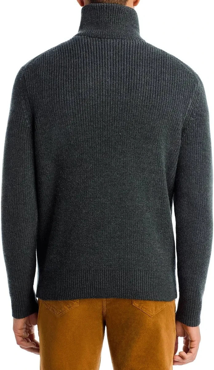 The Men's Store Merino Wool Ribbed Quarter Zip Sweater MSRP $268