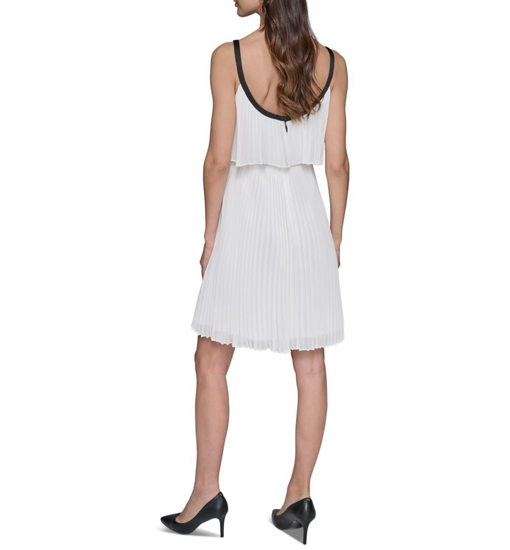 KARL LAGERFELD PARIS Chiffon Bow-Detail A-Line Dress MSRP $168
