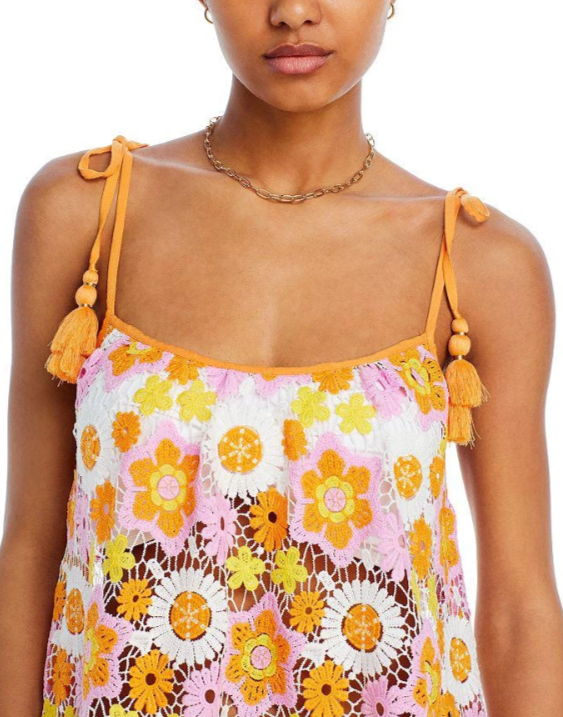 Ramy Brook Imani Crochet Dress Swim Cover-Up MSRP $275