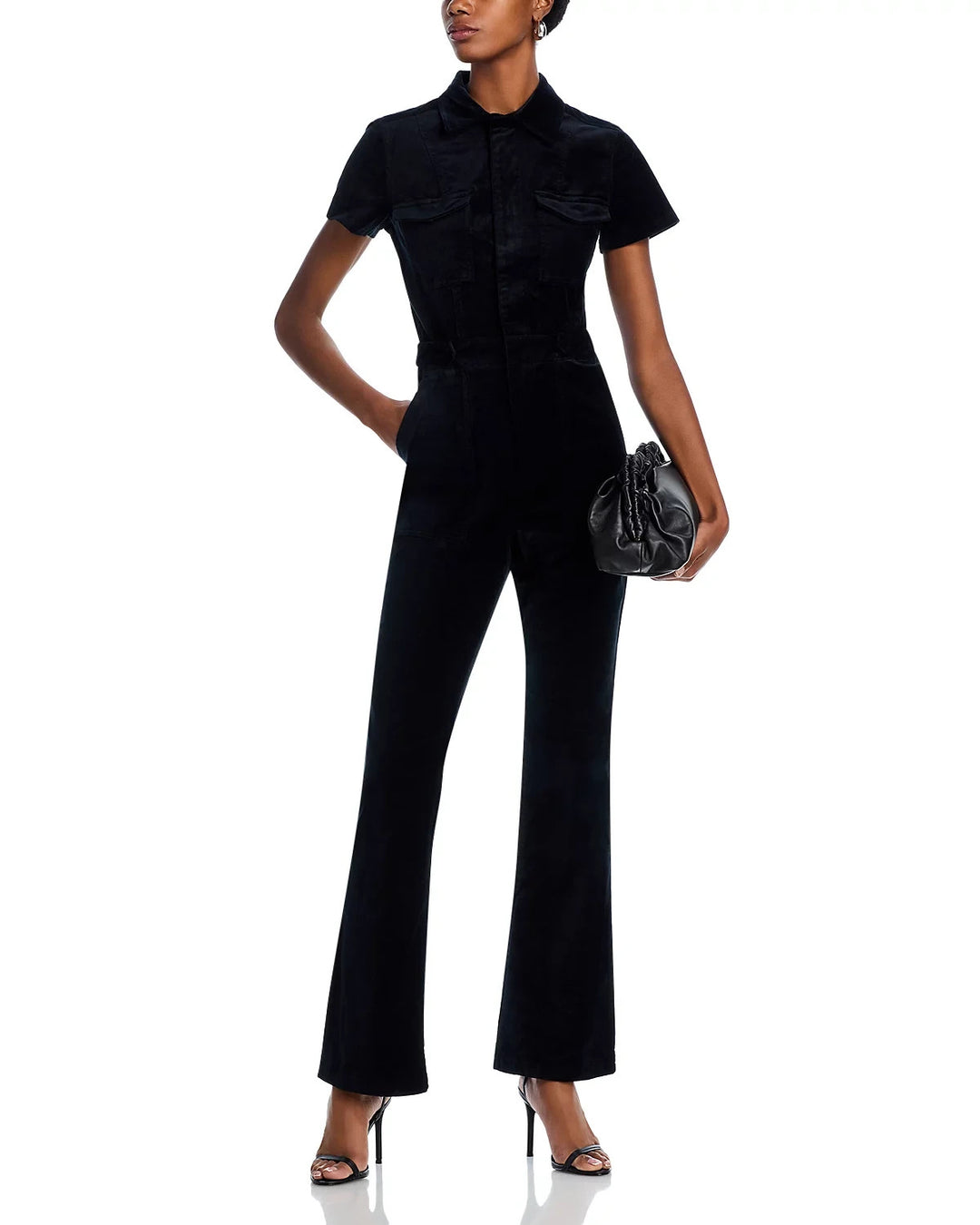 Good American Fit For Success Velvet Jumpsuit MSRP $249