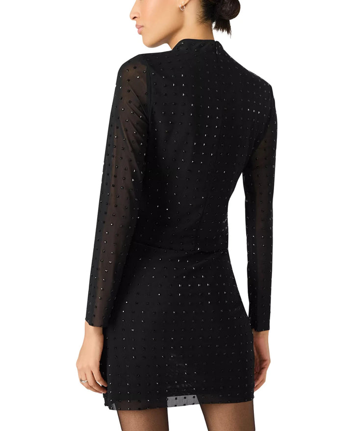 STEVE MADDEN Melvina Embellished Mesh Top MSRP $109