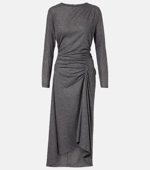 Veronica Beard Theodora Ruched Wool-blend Midi Dress MSRP $498