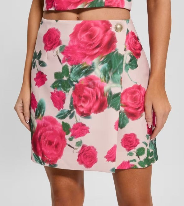 GUESS Eco Raissa Floral Wrap Skirt MSRP $89