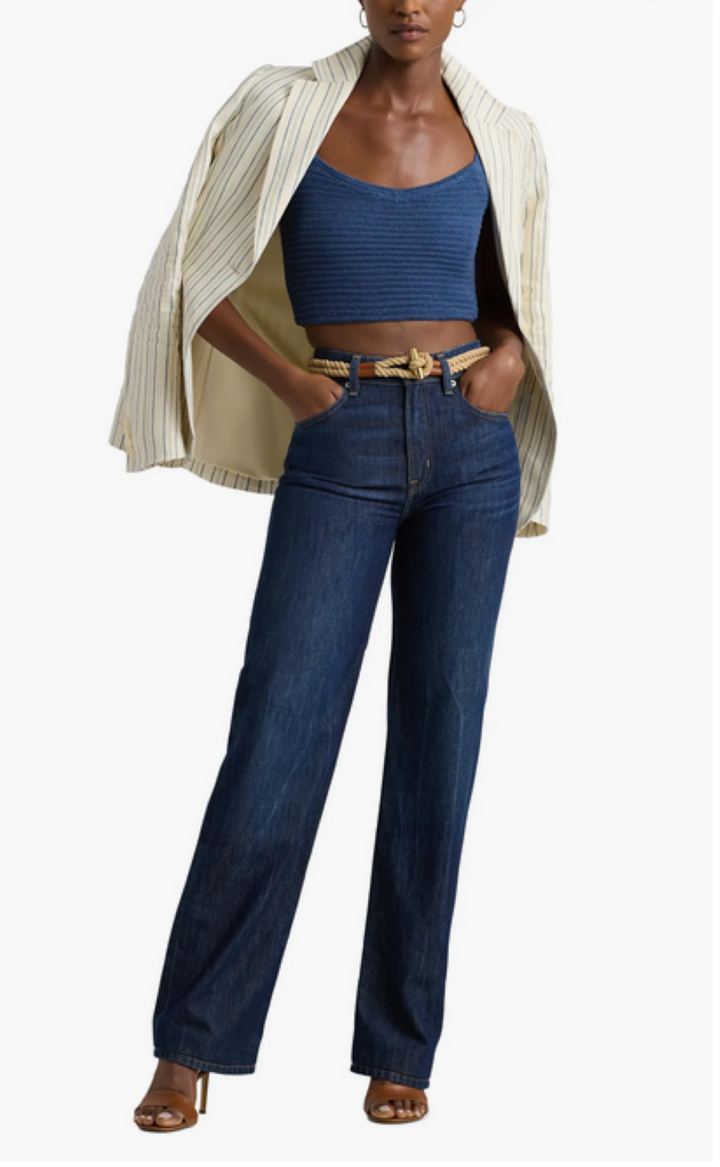 Lauren Ralph Lauren Cropped Sweater Tank Top MSRP $115
