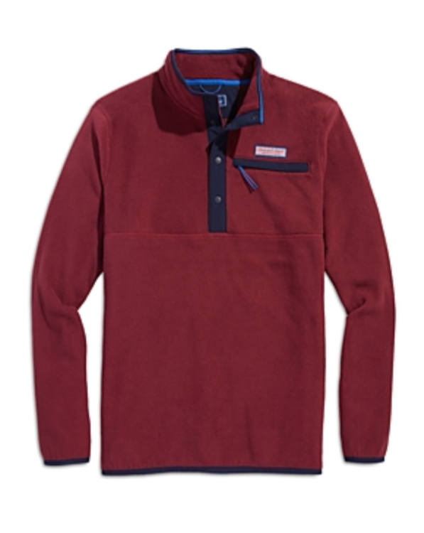 Vineyard Vines Harbor Stretch Fleece Quarter Snap Mock Neck Sweatshirt MSRP $138