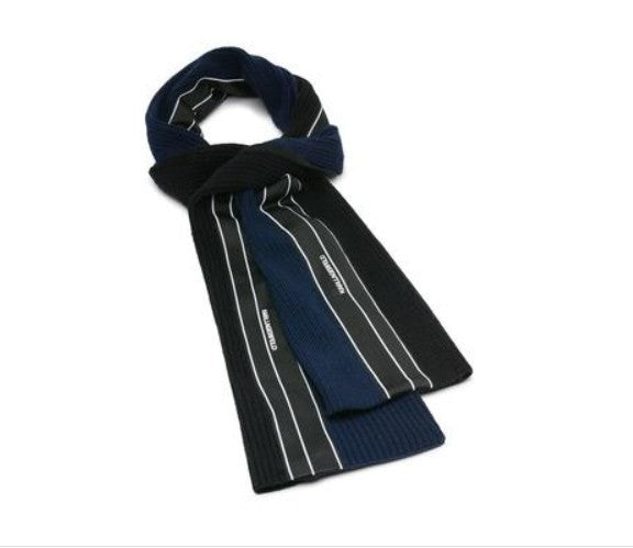 Karl Lagerfeld Men's Two-Tone Logo Stripe Scarf MSRP $95