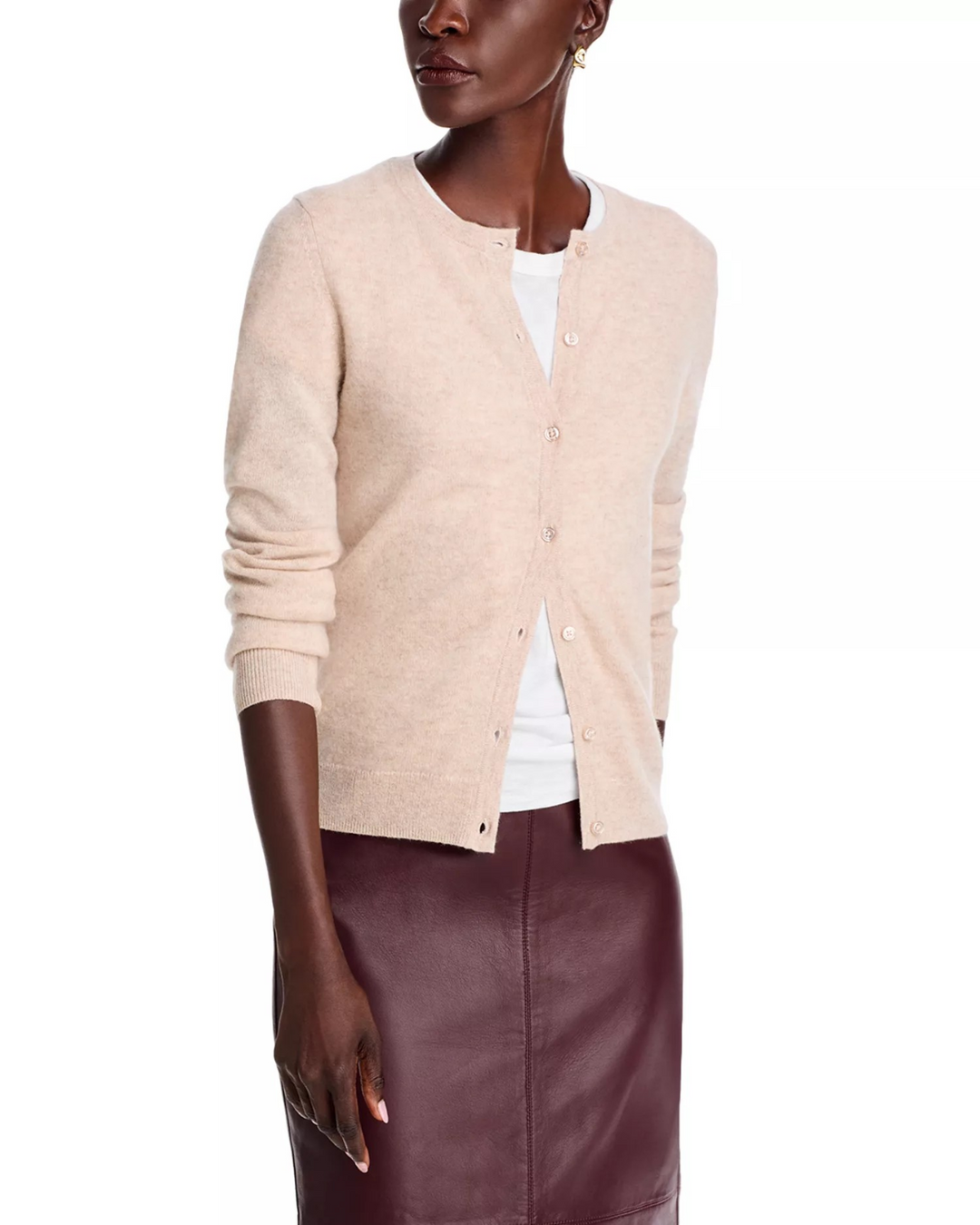 C by Bloomingdale's Crewneck Cashmere Cardigan MSRP $178