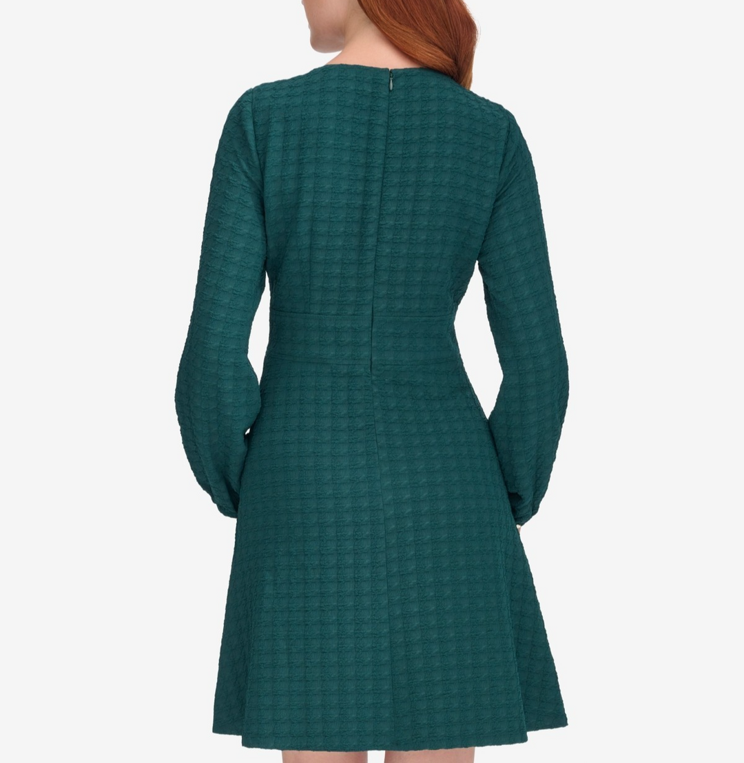 Tommy Hilfiger Women's Embossed Houndstooth Knit Dress MSRP $ 119