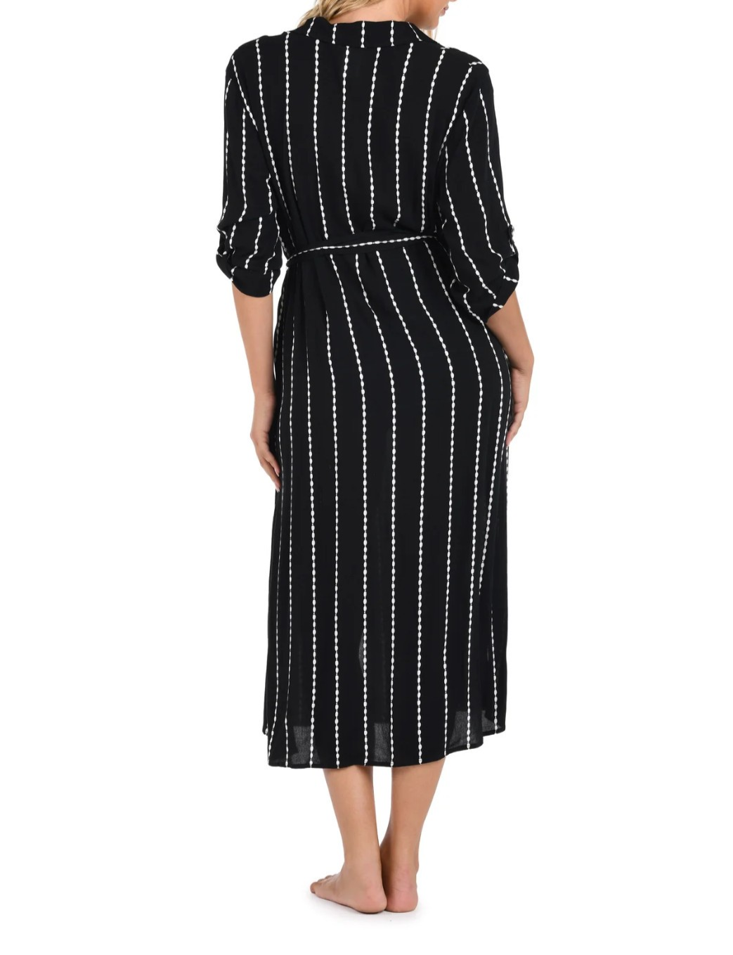 La Blanca City Lights Button-up Shirt Dress Cover-up MSRP $123