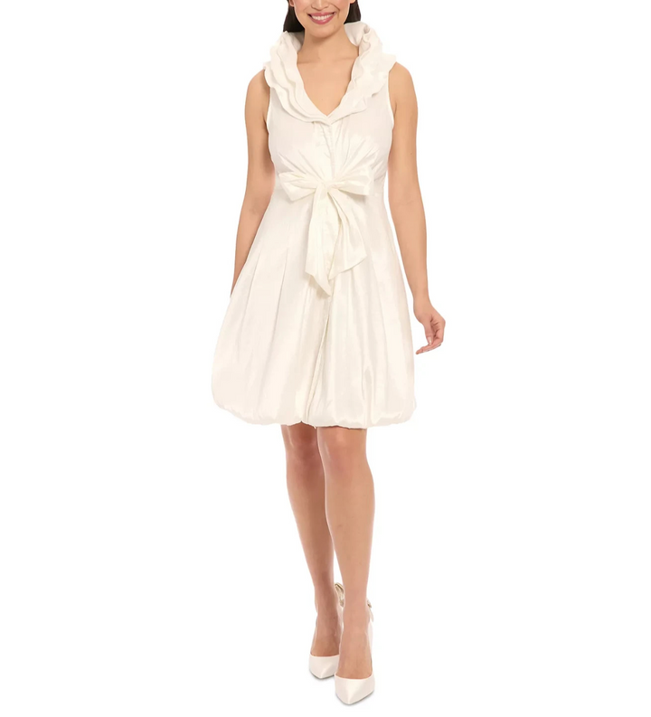 ivy + blu Women's Triple-Collar Tie-Front Sleeveless Dress MSRP $128