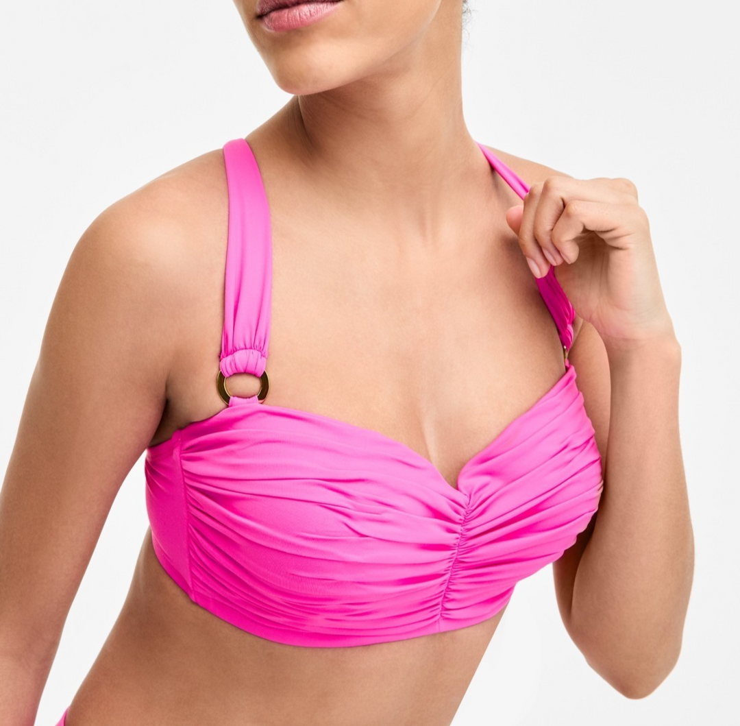 Bleu by Rod Beattie Key Item Shirred Bikini Top MSRP $59