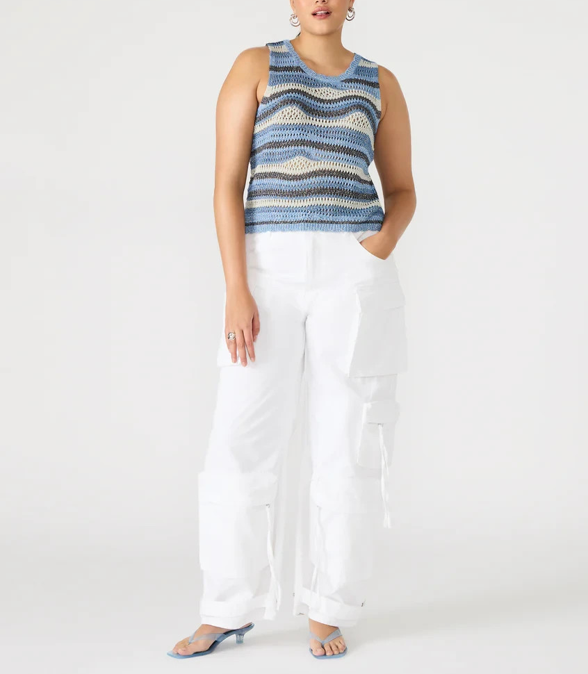 Steve Madden Hannah Top Blue Multi MSRP $69