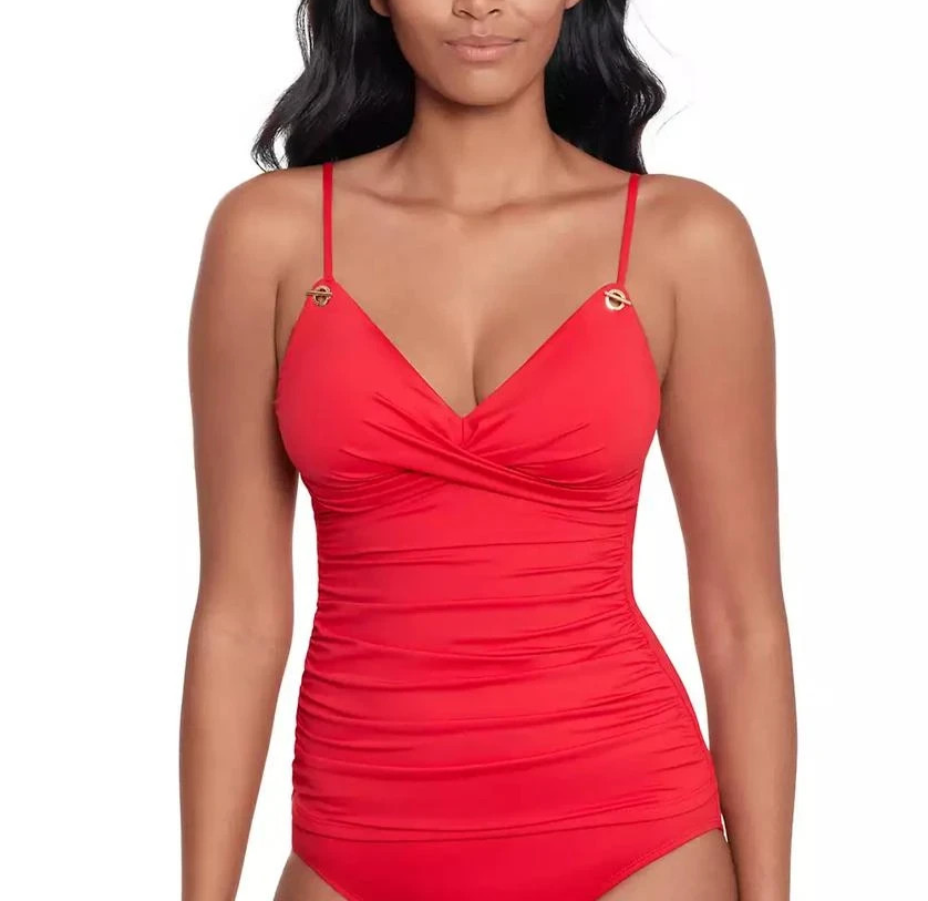 Lauren Ralph Lauren Toggle-Trim Tankini Top MSRP $125