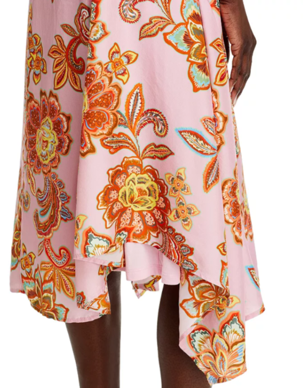 Johnny Was Handkerchief Hem Silk Dress MSRP $375