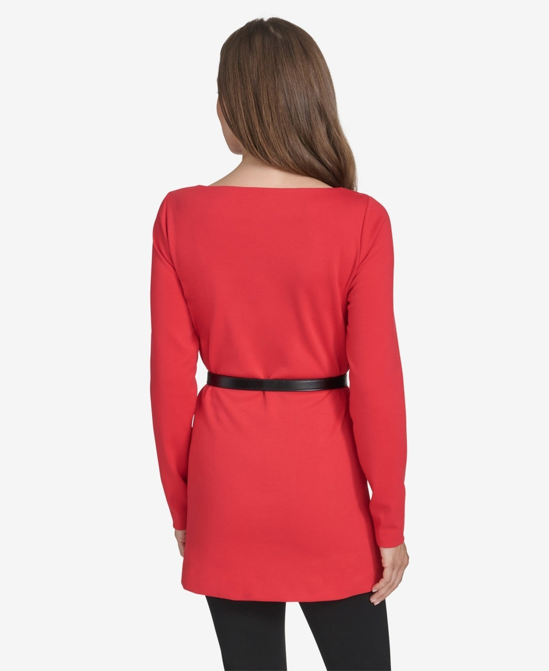 Halston Women's Logo Belt Boat-Neck Top MSRP $ 94