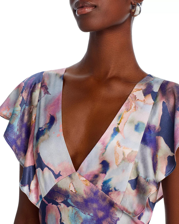 Rails Dina Floral Flutter Sleeve Midi Dress