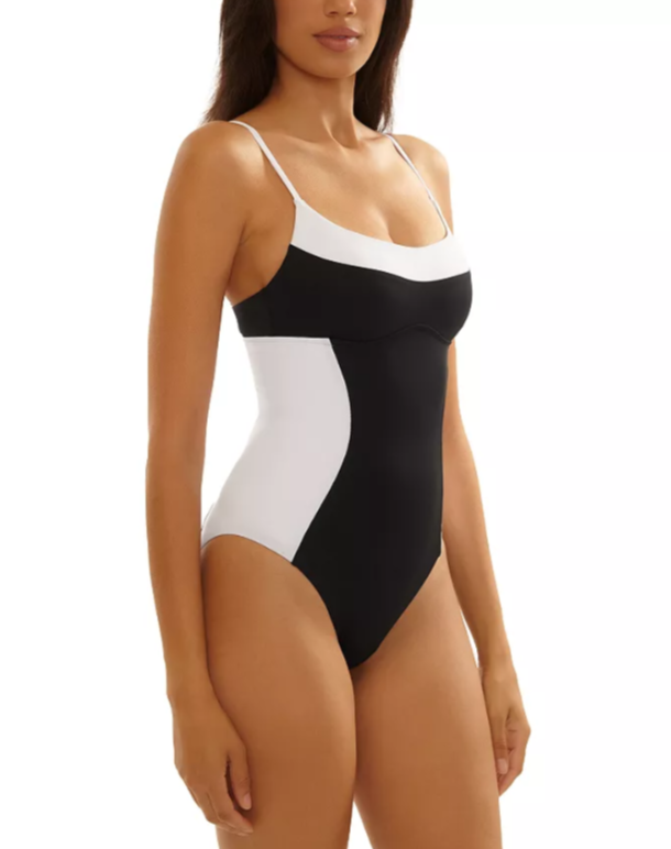 BECCA Sport Mode Elisabeth Corset Inspired One Piece Swimsuit MSRP $148