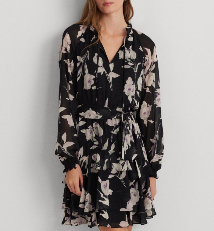 Lauren Ralph Lauren Petite Floral Fit & Flare Dress MSRP $185