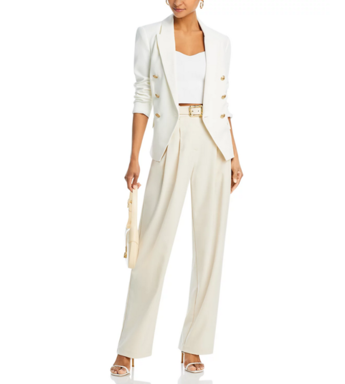 WAYF Dree Pleated Wide Leg Trousers MSRP $98