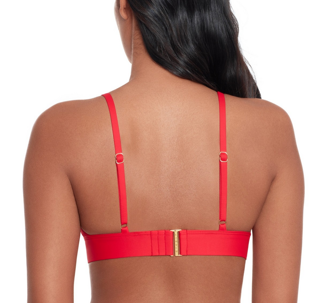 Lauren Ralph Lauren Toggle V-Neck Bikini Top MSRP $100