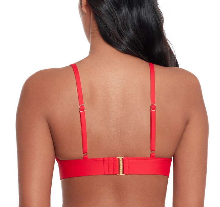 Lauren Ralph Lauren Toggle V-Neck Bikini Top MSRP $100