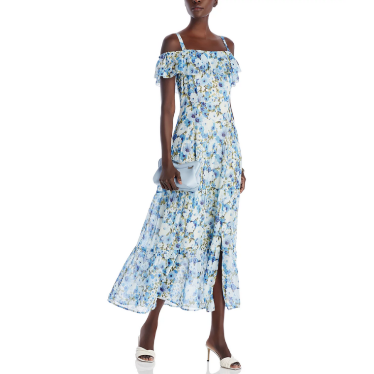 PAIGE Carmelia Floral Print Silk Dress MSRP $499
